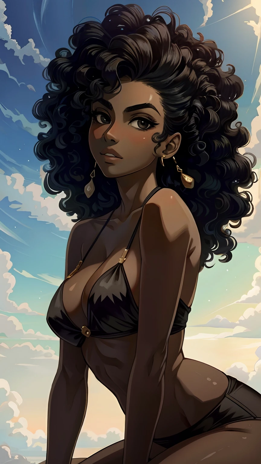 Masterpiece, best quality, high-res, 1 girl, dark skin, black eyes