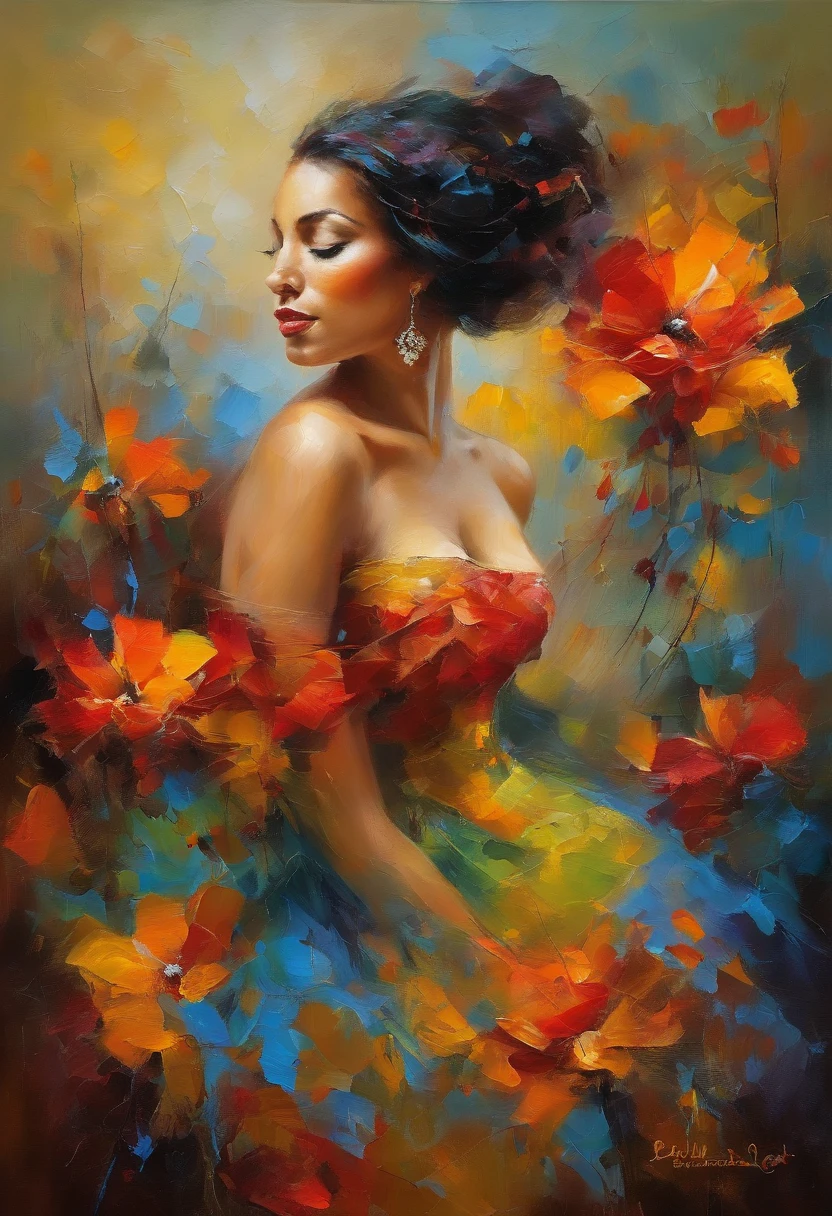 mulher negra, elegante, vivid colors, Atmospheric,sereno,lua cheia brilhante ao lado direito, Magic, elegante, Borboletas,lua cheia, flores florescendo, em movimento, Dramatic, corpo inteiro, organic composition,Foto bruta Magic
