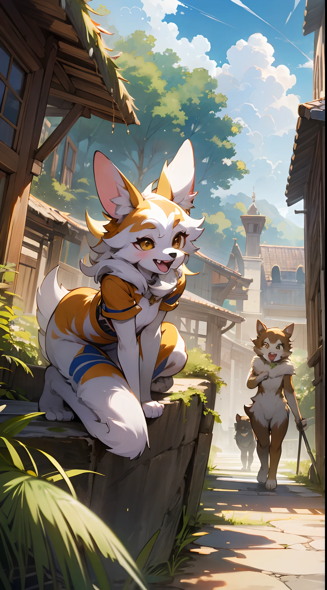 super high resolution, detailed background, World Heritage Site, 6+boys, 6+girls, Happy, joyful, absurdres(Photos of solo travelers)(kemono, furry anthro),