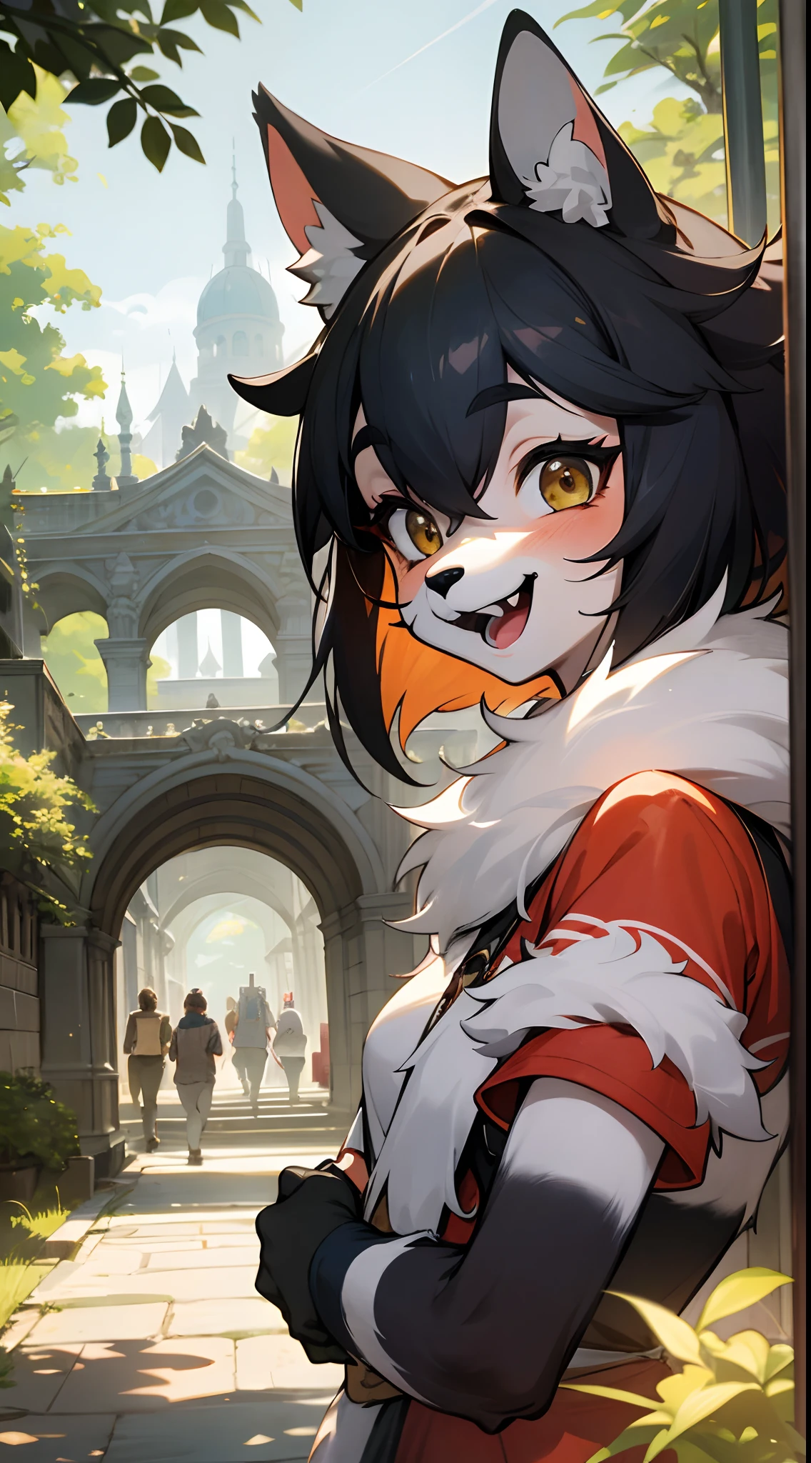 super high resolution, detailed background, World Heritage Site, 6+boys, 6+girls, Happy, joyful, absurdres(Photos of solo travelers)(kemono, furry anthro),
