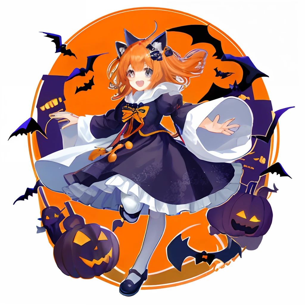 Halloween、Mascot character、Animals in clothes、full body Esbian、non-human、