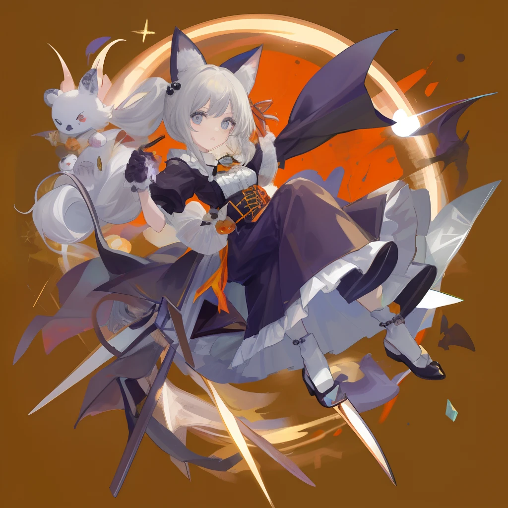 Halloween、Mascot character、Animals in clothes、full body Esbian、non-human、