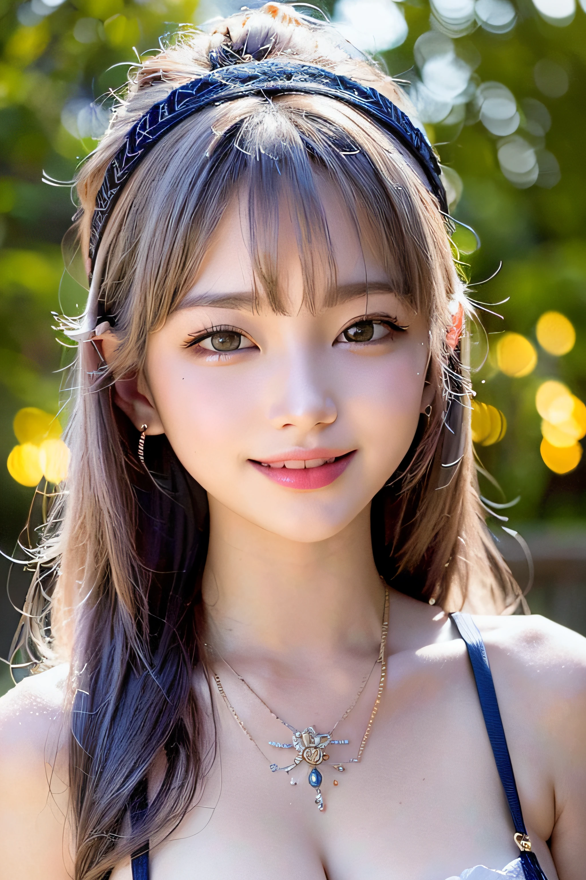 Trip (Only slim shoulder straps, Ultra-low-cut top)( Very close view ) Face view , clothes see-through (((Outdoor paradise))), ((Petals flying in the air ))，Light smile，，camel-toe,(Crystal colorful lights),，Soft clouds，((|Cover with a scarf)), ((Cute clothes that are short and wide|no underwares|Slightly perspective ) ((greek architecture，Bohemian architecture，Hindu temples，Thai snacks，Thai style)) starrysky，Beautiful
（（Masterpiece））,（realisticlying：1.2）,best qualtiy,high high quality,absurderes,rich colourful,stunning art,best qualtiy, ultra - detailed,beautifuldetails， reflective hair,Good lighting, Ray traching， depth of fields,ultra - detailed,illustratio,astounding,finedetail,The is very detailed， （（ultra - detailed））， （Beautiful Meticulous Girl）， Beautiful detail glow， Complicated details， A high resolution， Extremely refined and beautiful,beatiful detailed eyes， hdr， Round eyes, detailedfacialfeatures,（Round pupils：1.4） （illustratio）,（美丽细致的眼睛）（Very very detailed face））， depth of fields,（alluring face）(（ssmile：1.3）)， Smiling lips， （looking at viewert：1.1） closeup cleavage， wide wide shot， Side Body， photore， lewd poses ， Moody light， Sistine Phil Beldev, Smile，（（（Masterpiece，Best quality，A high resolution）））），Extremely detailed 8K，Beautiful girl with busty body，（hyper HD，ultra - detailed，High detail，high realistic，Ultra-realistic，Photo realism）,（1girll：1.5）,（realistic dark hair），Short curly hair，Bob cuts hair，（Dynamic posture），Face the camera,A shallow smile,Open lips，Light blue eyes，Average chest，
（Beautiful and detailed face，Beautiful and delicate eyes），Sunlight）,（Beautiful buttocks 0.5），Color backlight

split, Cover only your chest with your hands，hips bare，earring，Pink sexy yarn,（(Striped underwear、Black openwork underwear、Transparent embroidered tulle underwear set,Gold bracelets，Pink lace gloves)）Lace pantyhose、Lace gloves、Wedding headscarf、pearls necklace,（toppless）(Very small panties),Moles under eyes, ((Gray-blue hair))，Crystal glowing necklace