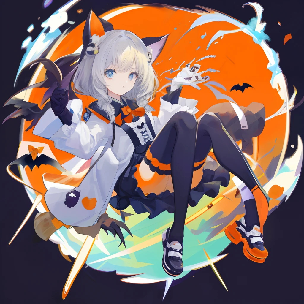 Anime girl with blue hair and black clothes sitting on the ground, Pisif, digital art from danganronpa, Pisif Contest Champion, Anime monster girl, with glowing eyes, at pixiv, with red glowing eyes, jinx from arcane, onmyoji, Pisif style, demon anime girl, demon slayer rui fanart, evil spirits roam with lanterns