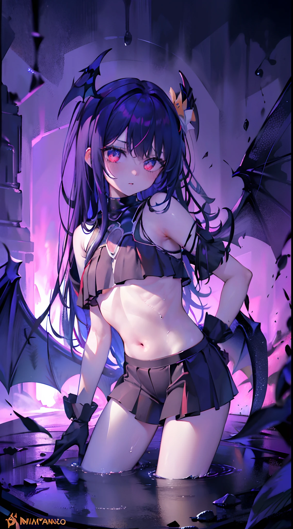 draw, depraved, Darkness, s girl, Wings, Evil,Sexy,Heteropupil,Viscous liquid all over the body,shoot, lewd