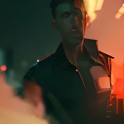 Change beground cyberpunk handsome boy realistic face