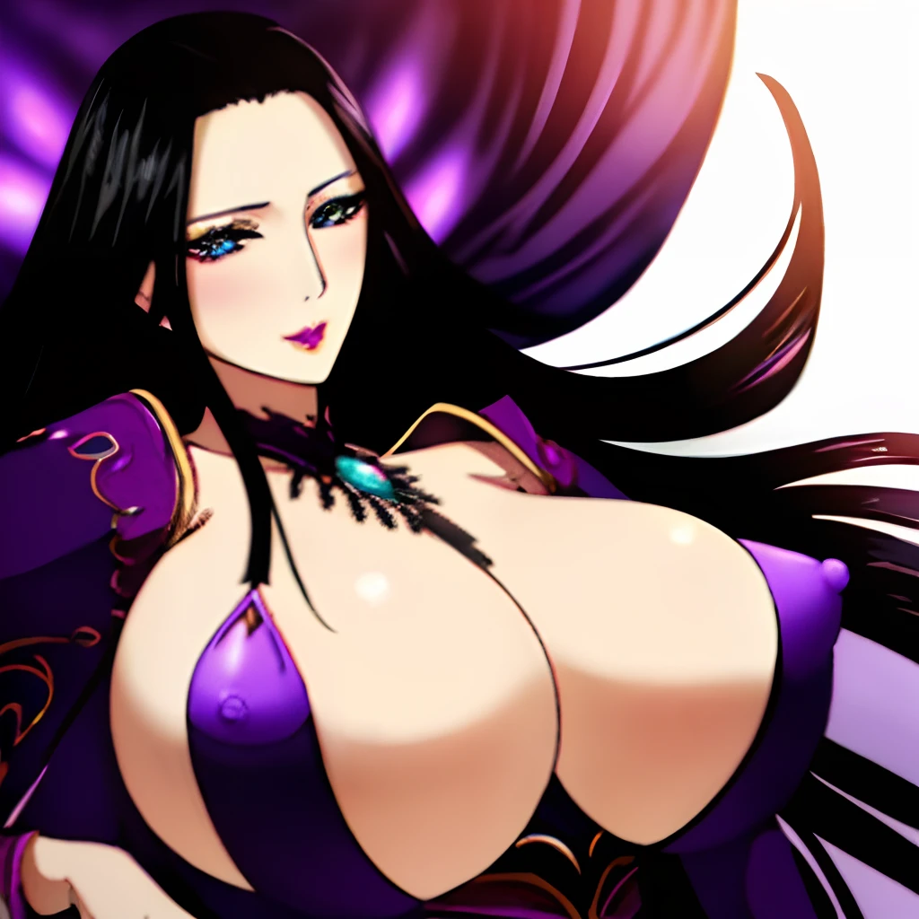 beautiful detailed eyes, beautiful detailed lips, extremely detailed eyes and face, longeyelashes, feminine appearance, seductive expression, flowing black hair, hourglass figure, revealing outfit, confident posture, exotic background, vibrant colors, portrait-style, dramatic lighting, glossy finish, boa Hancock, big ass, huge tits, nsfw, full body is showing in the photo, wearing sexy lingerie,