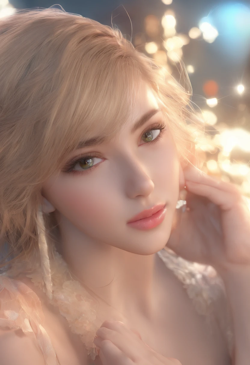 1Beautiful young girl, Super nice detailed face, (slightly opened mouth:1.1), (Sexy Look:1.1), (beautiful big breasts:1.3), ((naked underwear made of transparent lace:1.4), nackte Schultern, nackt tragen, (nackte Brust), side breasts, Schamhaar, Cameltoe-Details, (feines Gesicht:1.2), accessory, Ohrringe, Konzeptkunst, High quality, realistisch, extrem detailliertes CG Unified 8k Hintergrundbild, sehr detailliert, high-definition RAW color photos, Professionelle Fotografie, Realistic portrait, Filmisches Licht, Beautiful detailed, Hohe Detailgenauigkeit, (((bokeh))), depth of fields, Beleuchtung, Hotelbar Lounge,