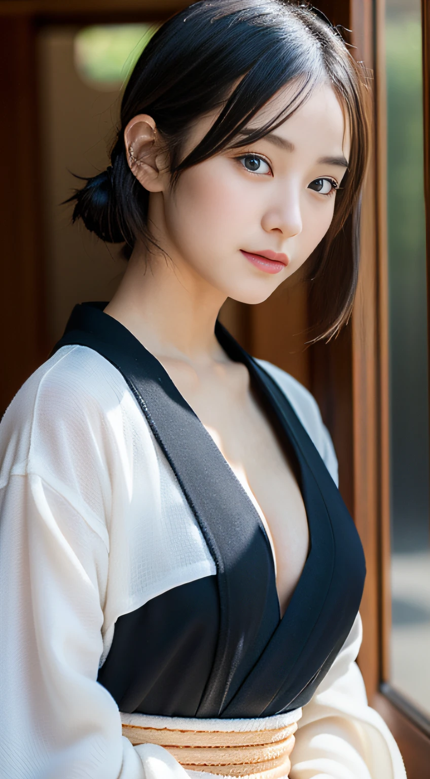 highest quality, masterpiece, High resolution, 1 girl, beautiful and perfect face, bob cut, kimono,kimono, intricate details, movie-like atmosphere, 8K, very detailed