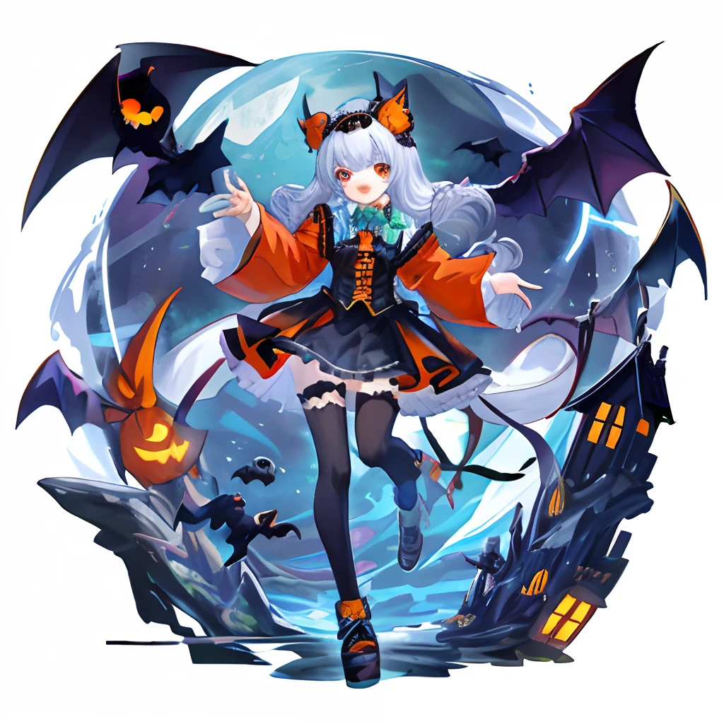 Halloween、Mascot character、Animals in clothes、full body Esbian、non-human、