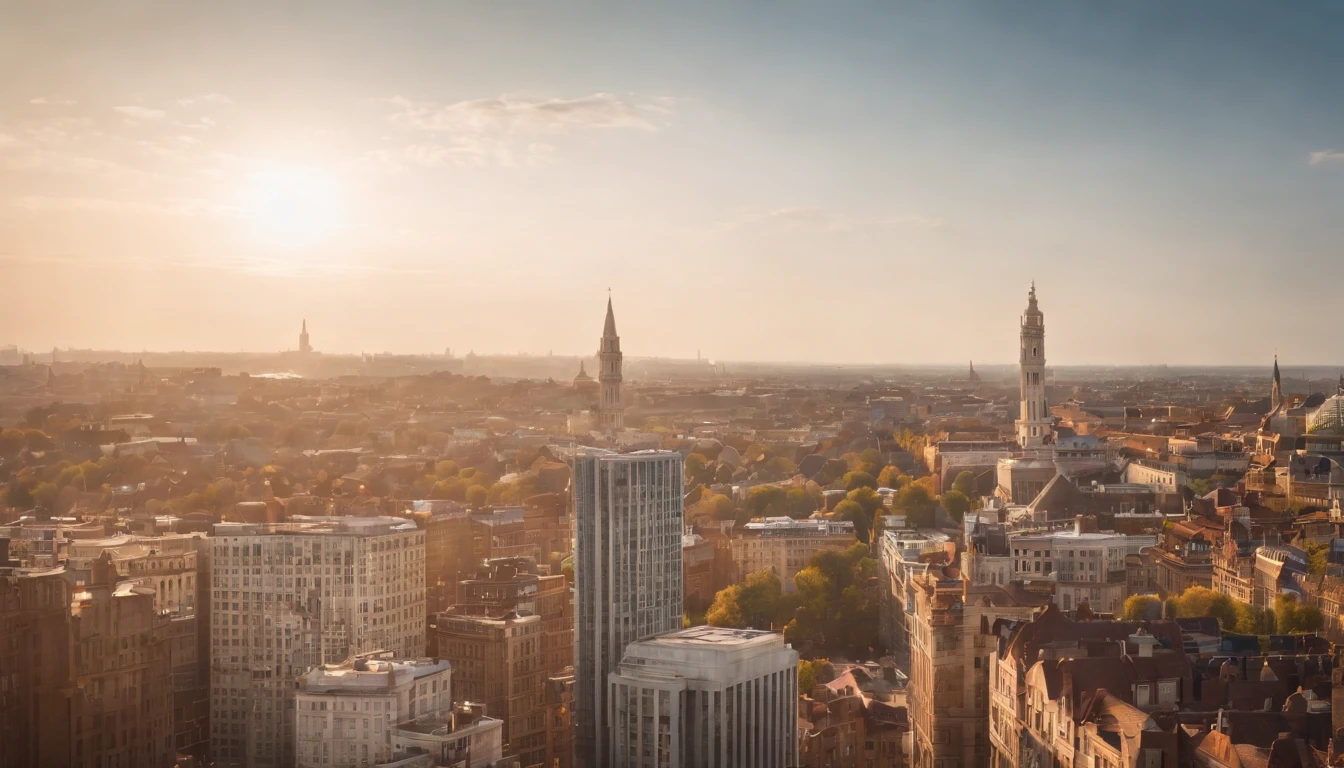 A city scape,Buildings,Good morning,Start a good day,fullness