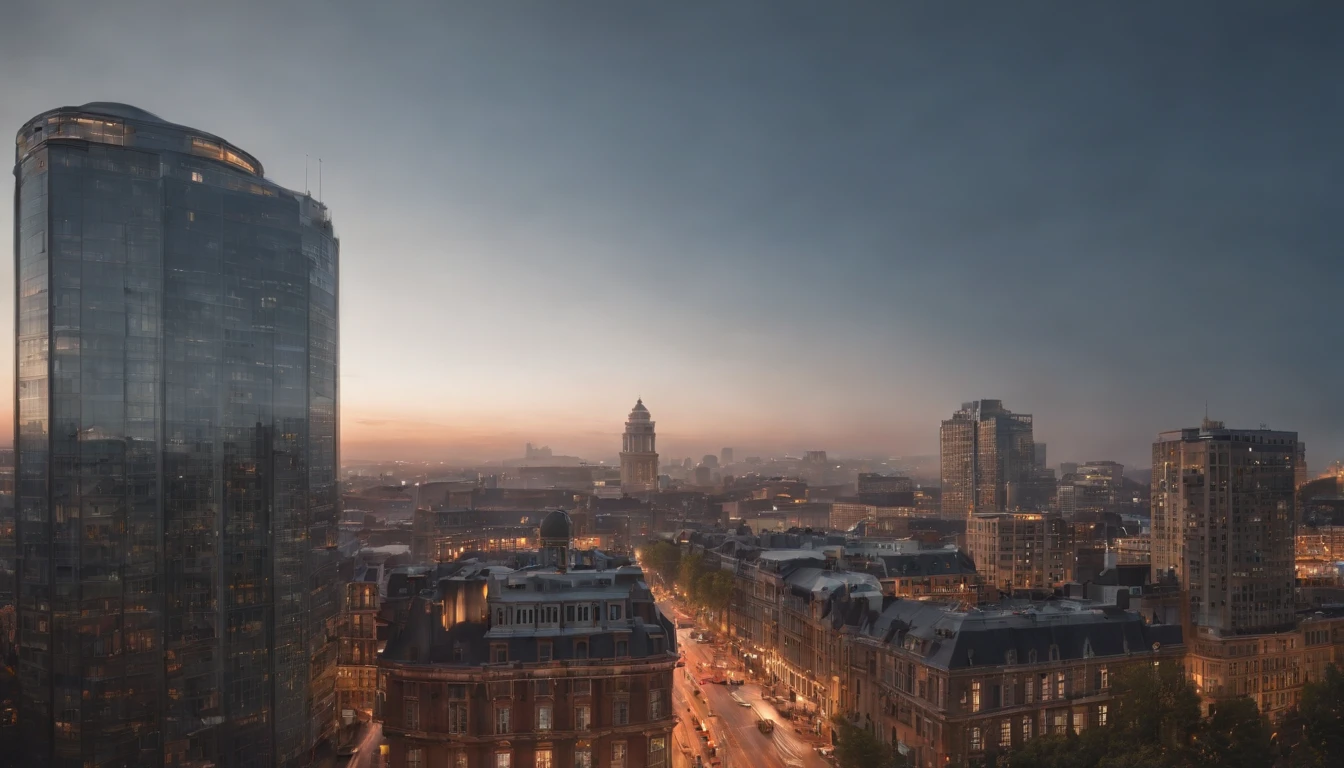A city scape,Buildings,Good morning,Start a good day,fullness