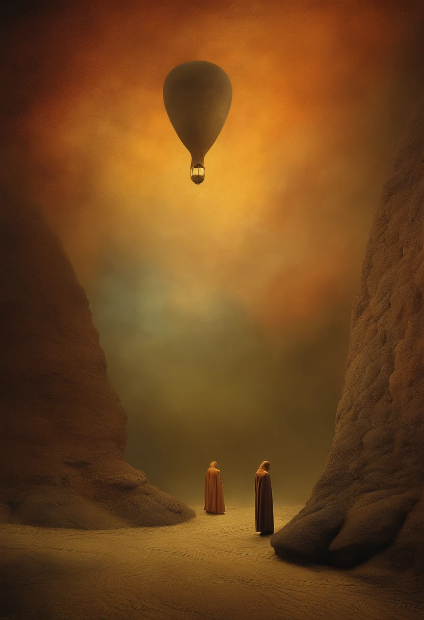a museum in a perfect storm, striking colorful composition, disturbance into the matrix, high contrast, a hallucinating visual illusion, SILHOUETTES DANCING, old masters fine art look, Zdzislaw Beksinski collaboration with reinterpreted by Remedios Varo, chiaroscuro, homelike visionary dream brimming with viscose and dry, 8k