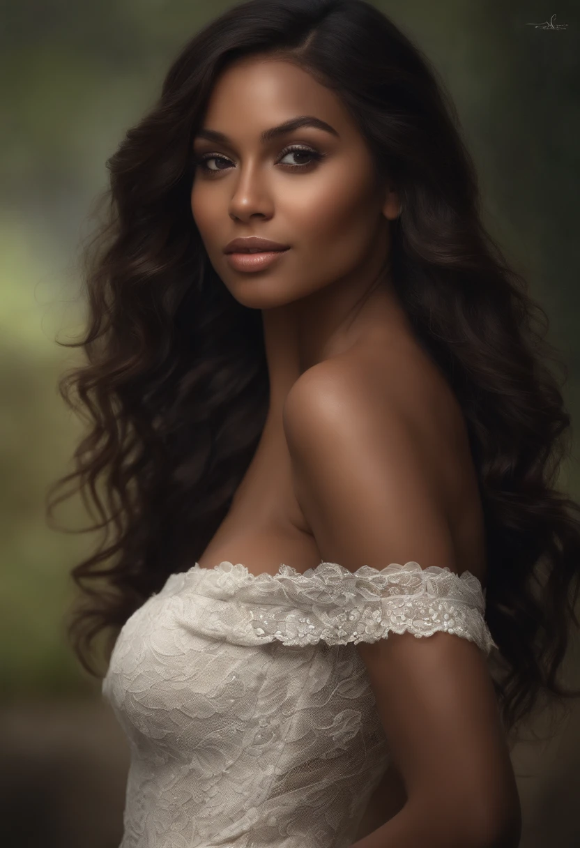 professionnel, (Photo 4k:1.1) par (Jeremy Lipking:0.3), (Dittmann Anna:0.3), (jiner:0.3), (mise au point nette:1.3), High detail, Porter (Neckline ensemble:1.2), beautifull detailed face, yeux noisette, longs cheveux noirs, (attractive young woman:1.3), (Seductive:1.1), (rougissant:1.1), Forme du corps du sablier, gros seins ronds, hanches larges, Femme en robe noire , Black Goddess, tight attire, tight attire, smiling seductively, joli visage, fille parfaite aux cheveux blancs, pose satisfaite, Cute seductive smile, belle fille africaine, bonne jeune fille, very sexy pose, Bel angle, pose attrayante, fille mignonne, sexy pose, Un magnifique Africain, Image du corps entier, Very realistic whole body latina in an office