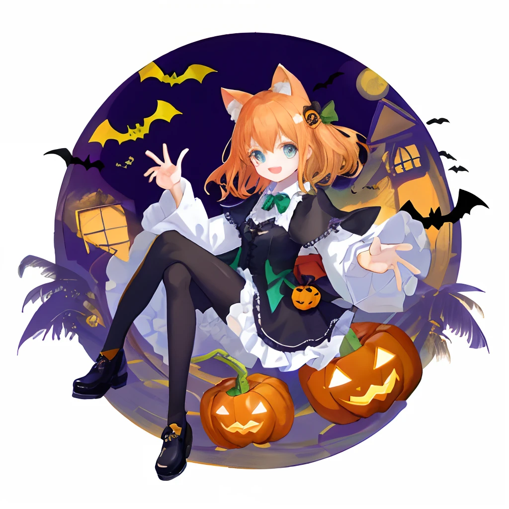 Halloween、Mascot character、Animals in clothes、full body Esbian、non-human、