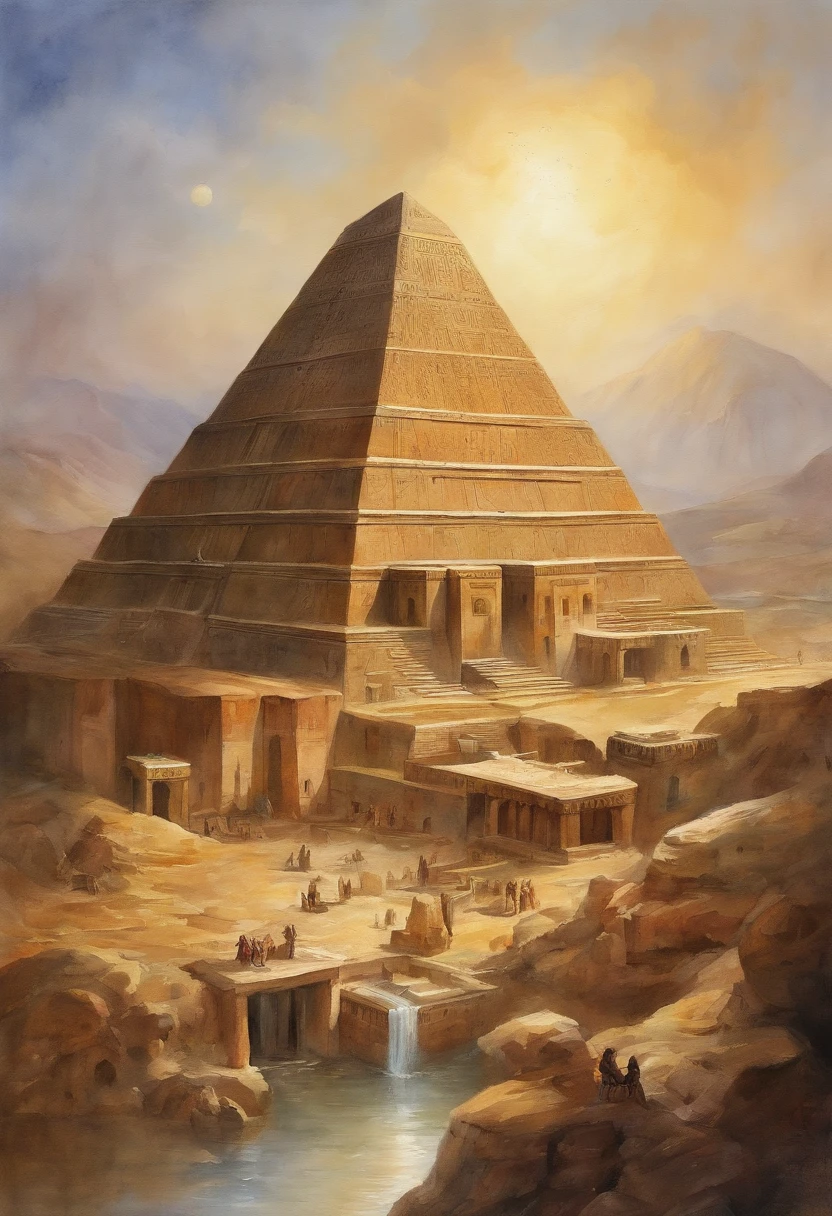 civilization, ancient, Sumerian, anunnaki, architecture, advanced civilization, technology, Sumerian construction,4k, bright lights, real