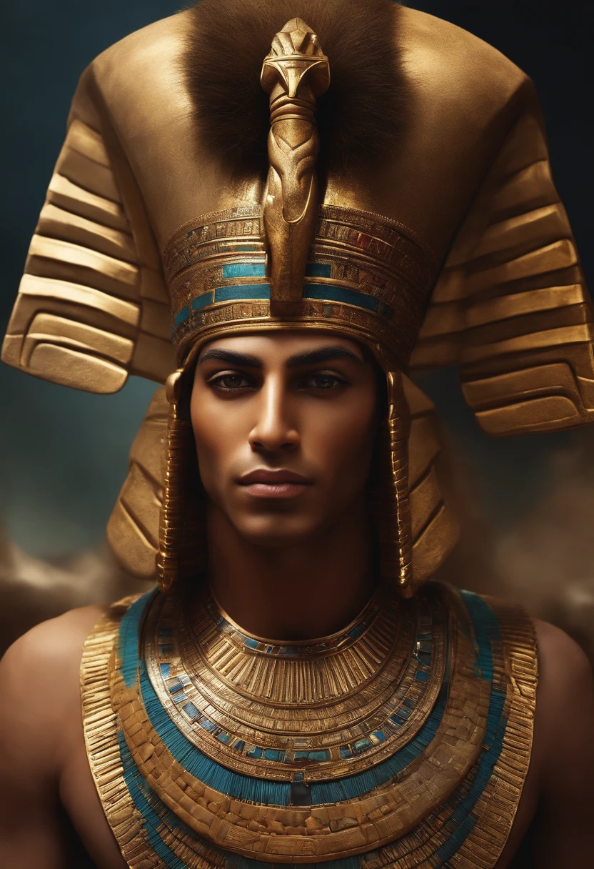 An image depicting an Egyptian pharaoh with his head covered by a crown or name, highlighting the practice of hiding one's hair in ancient Egyptian culture.