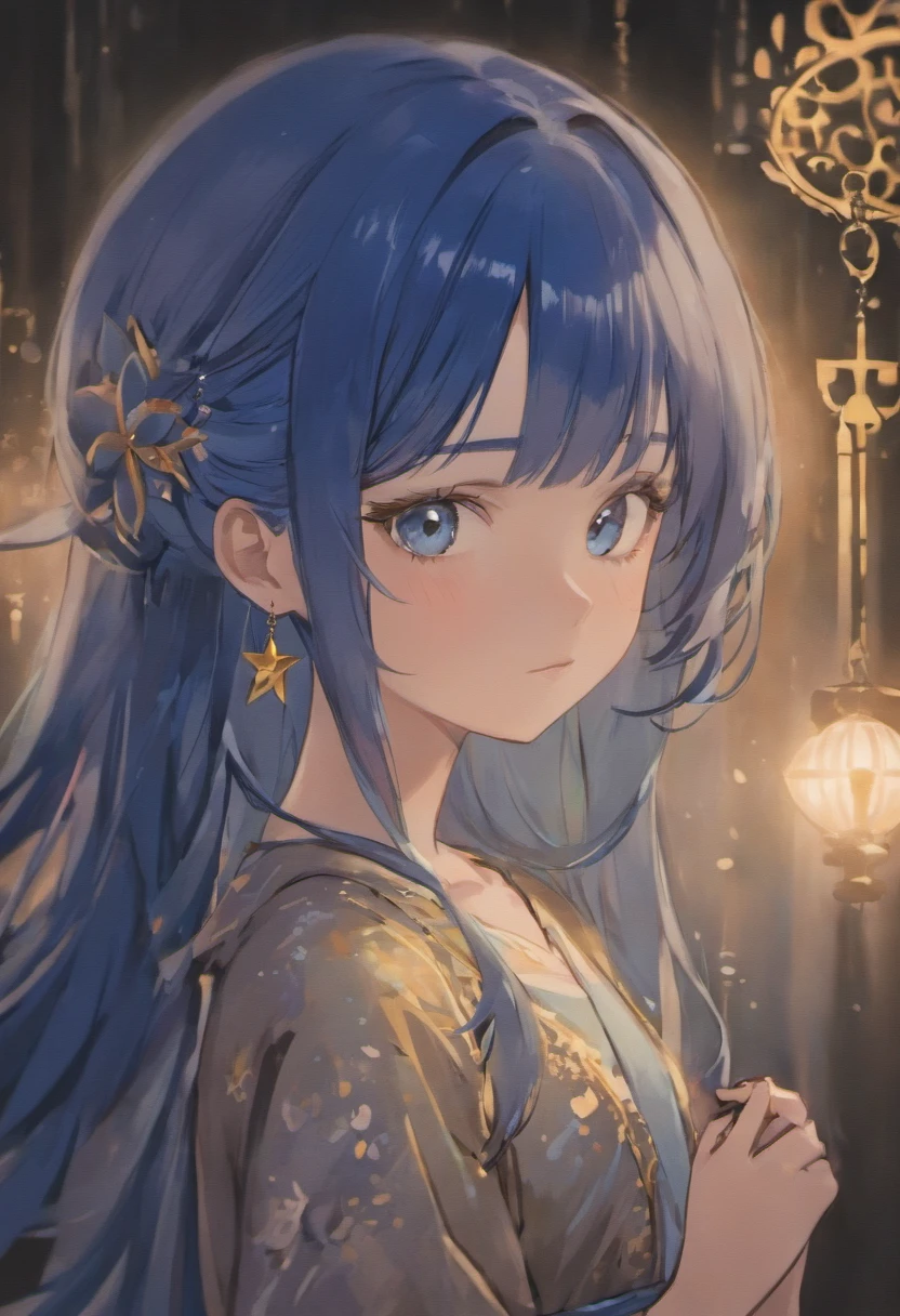 Name: Hikari Miyamoto Age: 17 Facial Features: Hikari has large, expressive sapphire-blue eyes that seem to sparkle with curiosity and determination. Her eyes are framed by long, dark lashes that enhance their depth. She has a heart-shaped face with a soft, porcelain complexion that seems to glow. High cheekbones give her face a refined appearance, and a smattering of light freckles across her nose adds to her youthful charm. Hikari’s most distinctive feature is her hair — a luscious mane of waist-length, midnight-black hair that cascades down in gentle waves. She often ties it up in a high ponytail with a sky-blue ribbon, allowing a few strands to frame her face delicately. Her bangs are neatly cut, emphasizing her forehead and drawing attention to her expressive eyes. Physical Traits: Hikari stands at an average height. She possesses a graceful posture, carrying herself with confidence and poise. Despite her slender frame, hinting at her dedication to physical activities. Her skin is flawless, with a natural peachy undertone that gives her a healthy radiance. Hikari’s hands are delicate, her fingers nimble and skilled, a testament to her artistic talents. She has a small, crescent-shaped scar on her right cheek, a memento from a childhood adventure that only adds to her allure. Distinctive Accessories: Hikari wears a silver locket around her neck, a precious keepsake from her late grandmother. The locket is intricately designed, depicting a crescent moon and stars, symbolizing her love for the night sky and dreams of exploration. She also wears a silver bracelet on her left wrist, adorned with small gemstones that shimmer in the light. Clothing Style: sense is a blend of classic elegance and modern trends. She often wears a knee-length, flowing sundress in pastel shades, paired with comfortable flats suitable for her active lifestyle. She carries a worn leather satchel that contains her sketchbook, pencils, and other art supplies, showcasing her artistic spirit