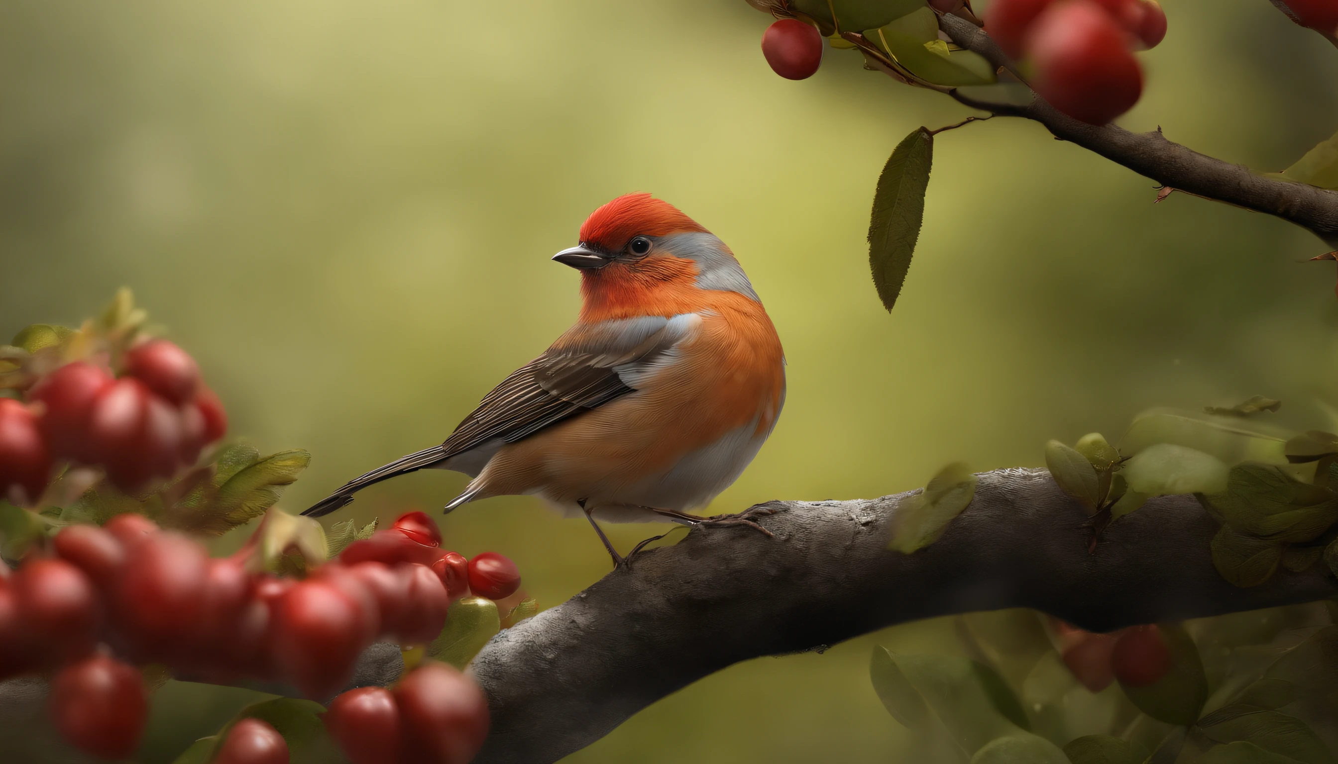 a cutthroat diamond bird that is in a tree is the main protagonist Natural realistic rendering, Fotorrealista altamente detalhado, render fotorrealista |, Arte conceitual fotorrealista, render hiper real, Realistic red 3D rendering, Aves f CGsociety, Imagem fotorrealista, Fotorrealista altamente detalhado, Hyper-realistic detailed rendering, Imagem detalhada fotorrealista, red bird, super detailed rendering, high-quality render