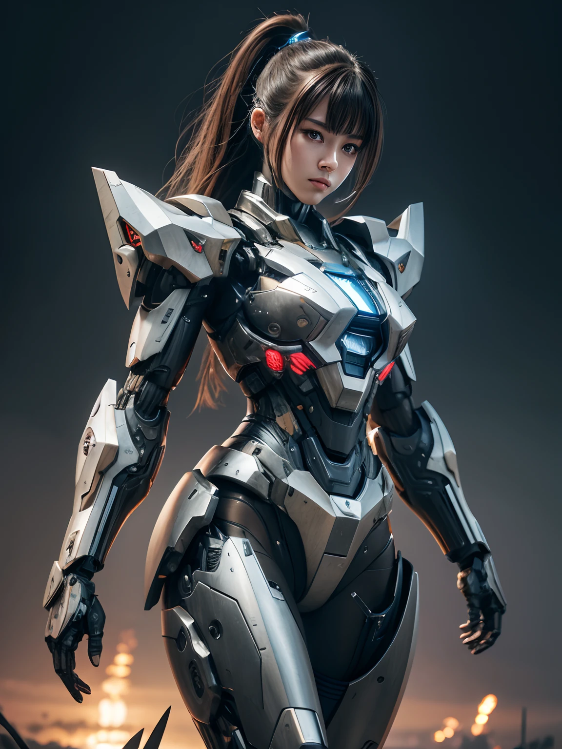 Complex illustration in surreal art style, mecha girl,indonesian woman ,realistic,8k,hd