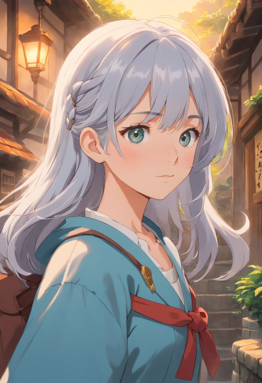 masterpiece,1girl, silver hair,brontarand,solo,looking at viewer, cowboy shot,simple backgroun