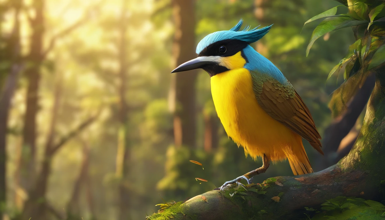The Brave Great Kiskadee Against the Menacing Falcon
In a lush forest where tall trees touched the sky and streams sang soothing melodies, there lived a small large kiskadee bird named Valens. He was known for his bright yellow plumage and brave heart.