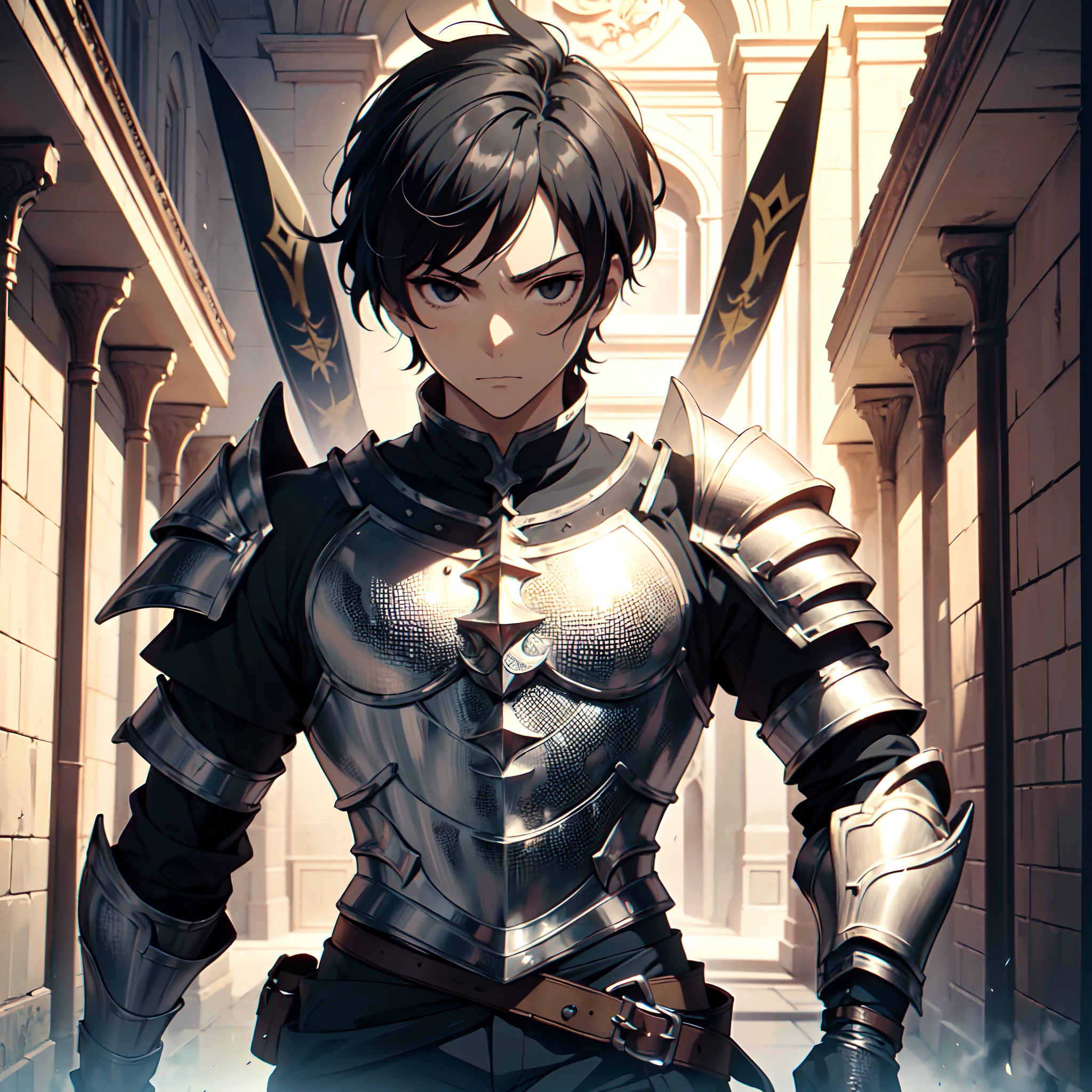 128K Ultra High Definition,
128K Ultra High Quality,
128K Ultra High Resolution,
Best Definition,
Best Quality,
Best Resolution,
Perfectly Detailed,
Perfectly Designed,
Extremely Detailed,
Extremely Designed,
Hyper Detailed,
Hyper Definition,
Hyper Quality,
Hyper Resolution,
Masterpiece,
(((Anime))),
Body Shot,
(((Boy))),
Handsome,
Muscular Body,
(((Black Short Hair))),
(((Black Eyes))),
(((Hyper Detailed & Perfectly Designed Armor Plates))),
(((Hyper Detailed & Perfectly Designed Baron Armor))),
(((Inside Of Medieval Royal Palace Background Scenery))),