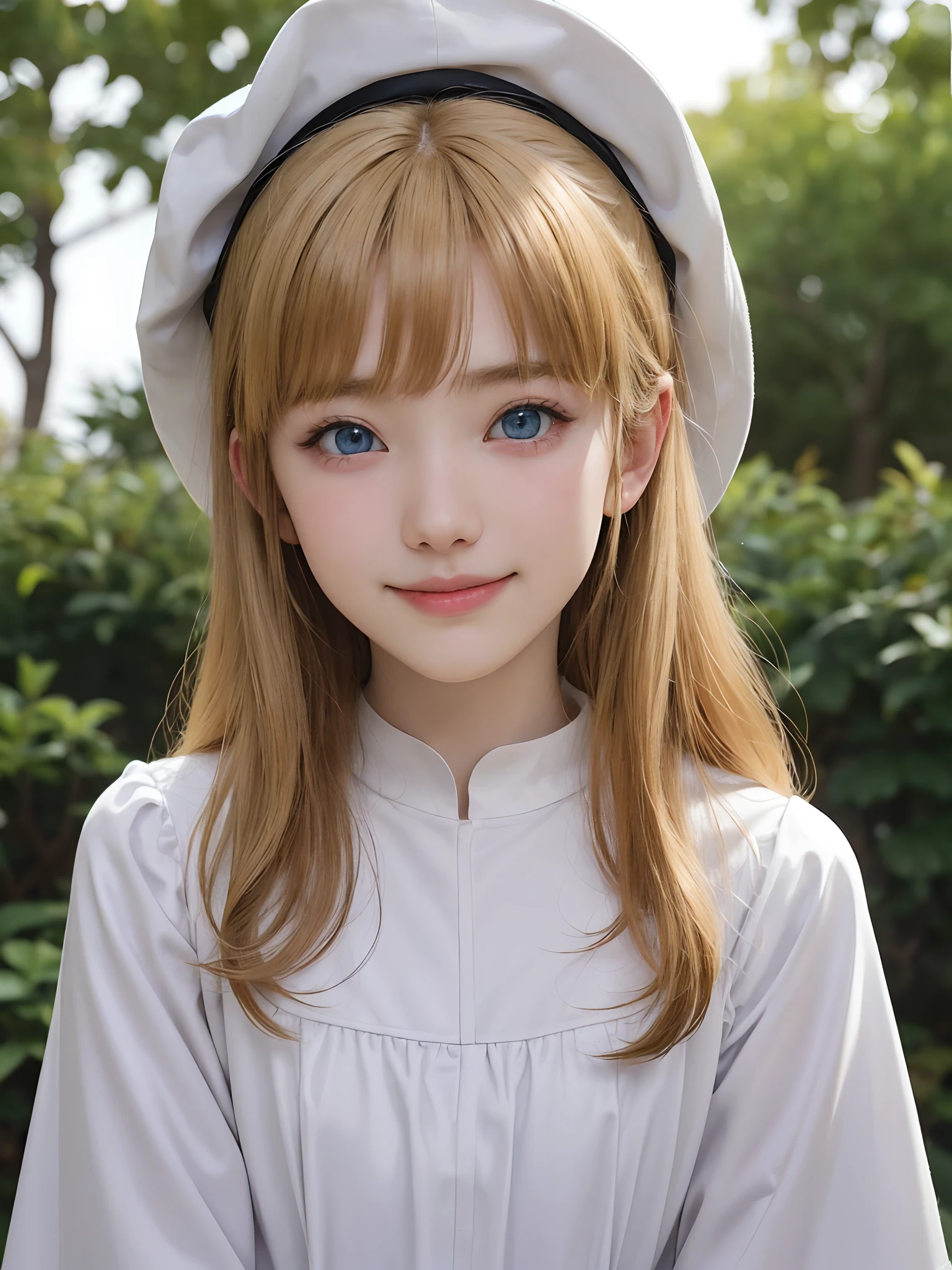 (masuter piece、Best Quality、masutepiece、Cute symmetrical face、Norse man、Beautiful blonde hair with bangs、1 girl、Very young pretty girl、Very young pretty girl、Very small cute girl、Deities々Shii Girl、Very young face、Symmetrical and very cute face)、(Beautiful shiny beautiful blonde hair with bangs、Intense crystal light blue eyes、no earrings、Beautiful white skin)、(Santa Claus Costume、Santa Claus hat、Cute Santa Claus Girl)、5years old、Very young pretty girl:1.5、Deities々Little pretty girl、Cute white outfit、Very cute girl、happily laughing、Smile happily、The best smile、Beautiful teeth、Beautiful teeth alignment、Beautiful skins、Staring into the distance on the left、Forest with light on beautiful nature background、Deities々Deep forest background、cowboy shot