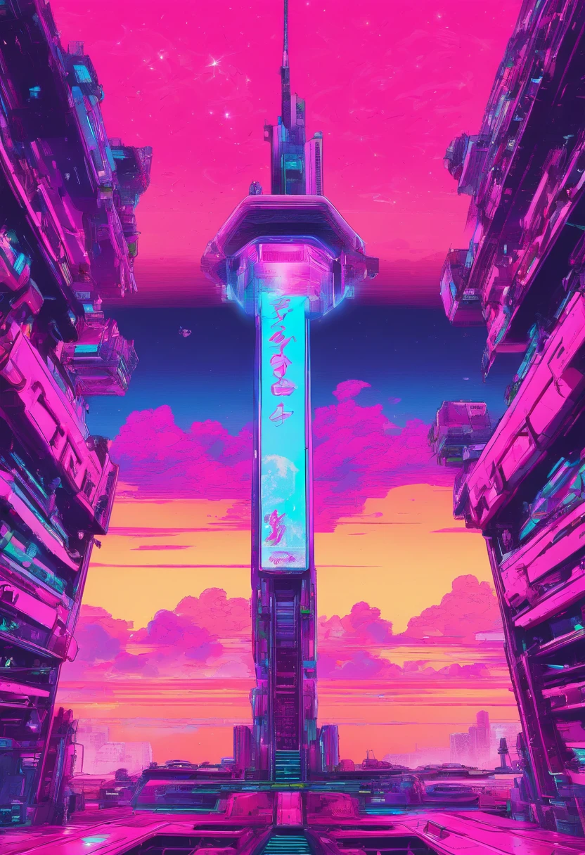 Orbital elevator looking up from the surface of the earth