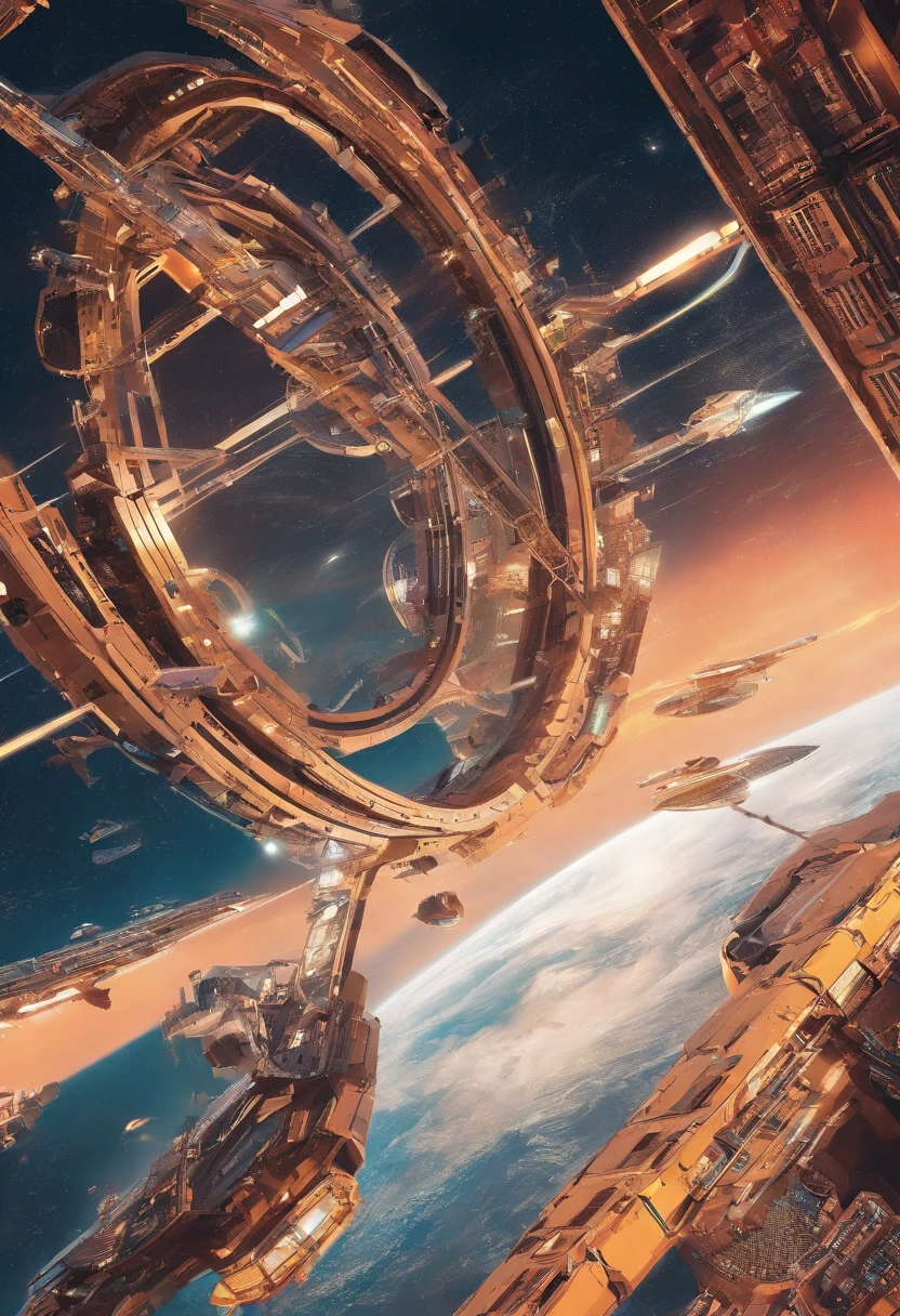 Orbital elevator looking up from the surface of the earth