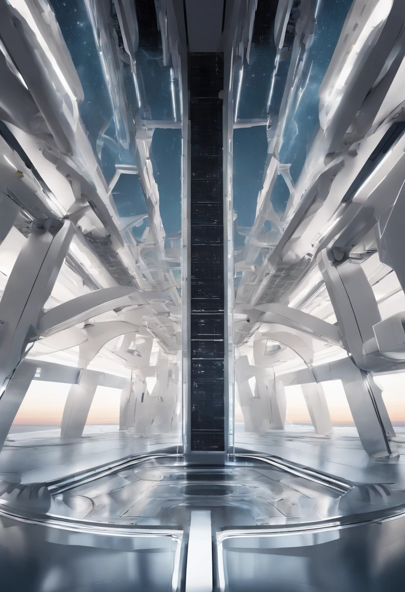 Orbital elevator looking up from the surface of the earth