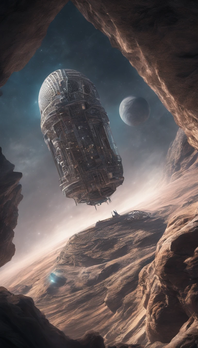 Orbital elevator looking up from the surface of the earth