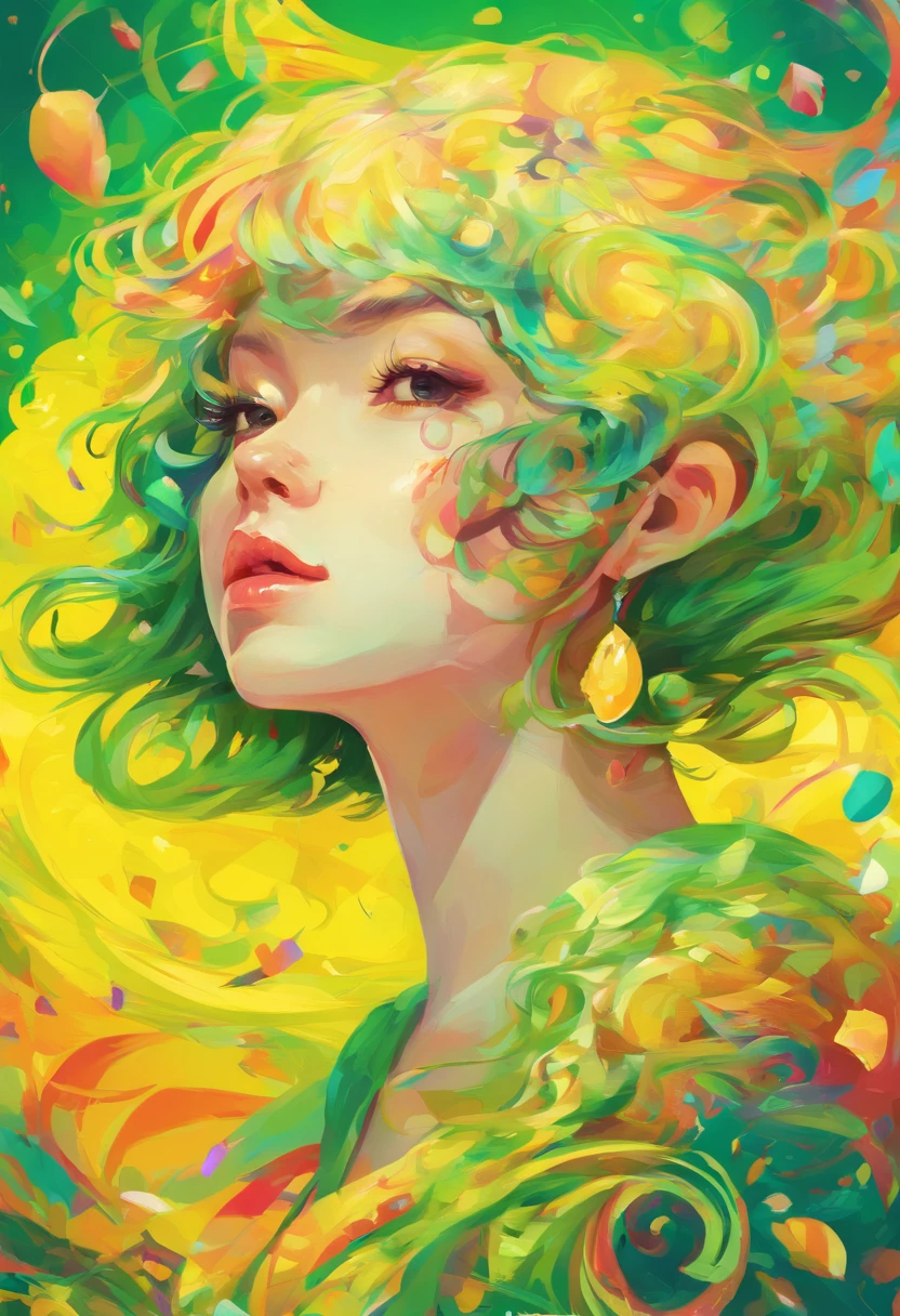 ((top-quality, 8K)), (Realistic), (Face Focus: 1.1), (Yellow and green: 1.3), Kawaii Girl, short-hair,
Hair fluttering in the wind, Facing to the side, Look up at your face, Eyes closed, (Sleeveless: 1.1)、Skirt, D Cup Breasts,