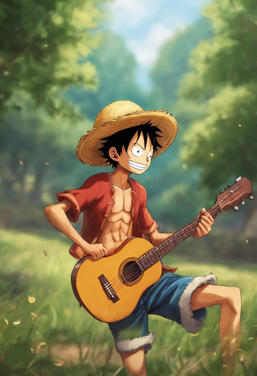 Monkey D. Luffy tocando Ukulelê, by Eiichiro Oda