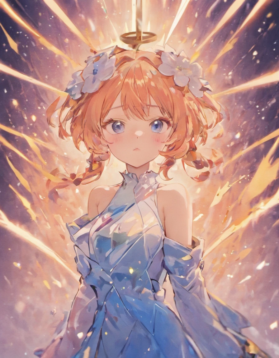 (highres, best quality:1.2), radiance, soft contours, beautiful drawing, upper body, concept art, kyoani haruhi style, detailed background, bright colors, Alien, blue skin, shining eyes, surrealistic background, snow bunny