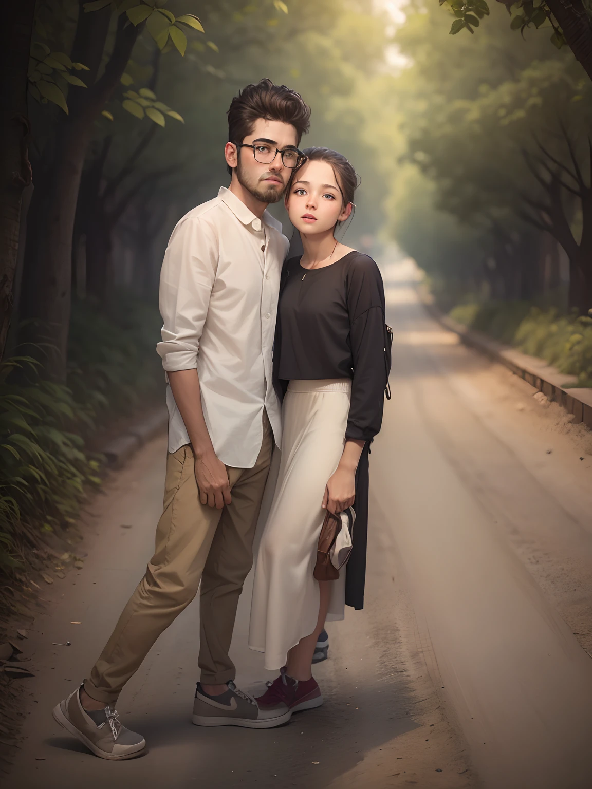 Realistic faces boy and girl, love', lovers, natural,natur, realist, outdoor potrait,4k ,8k,real faces and lover's,tall boy slim,small girls cute ,stylesh