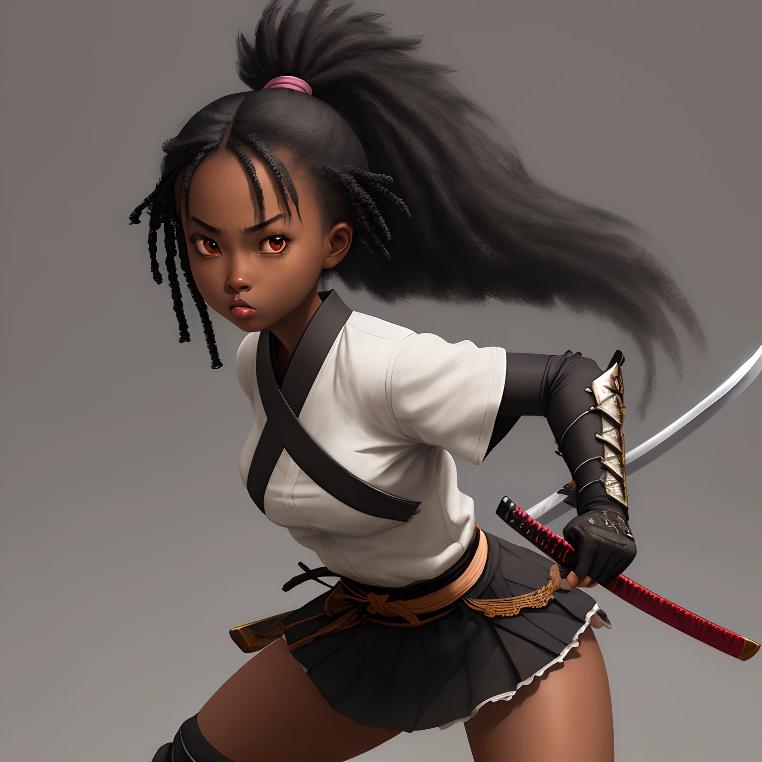 Black girl with a katana