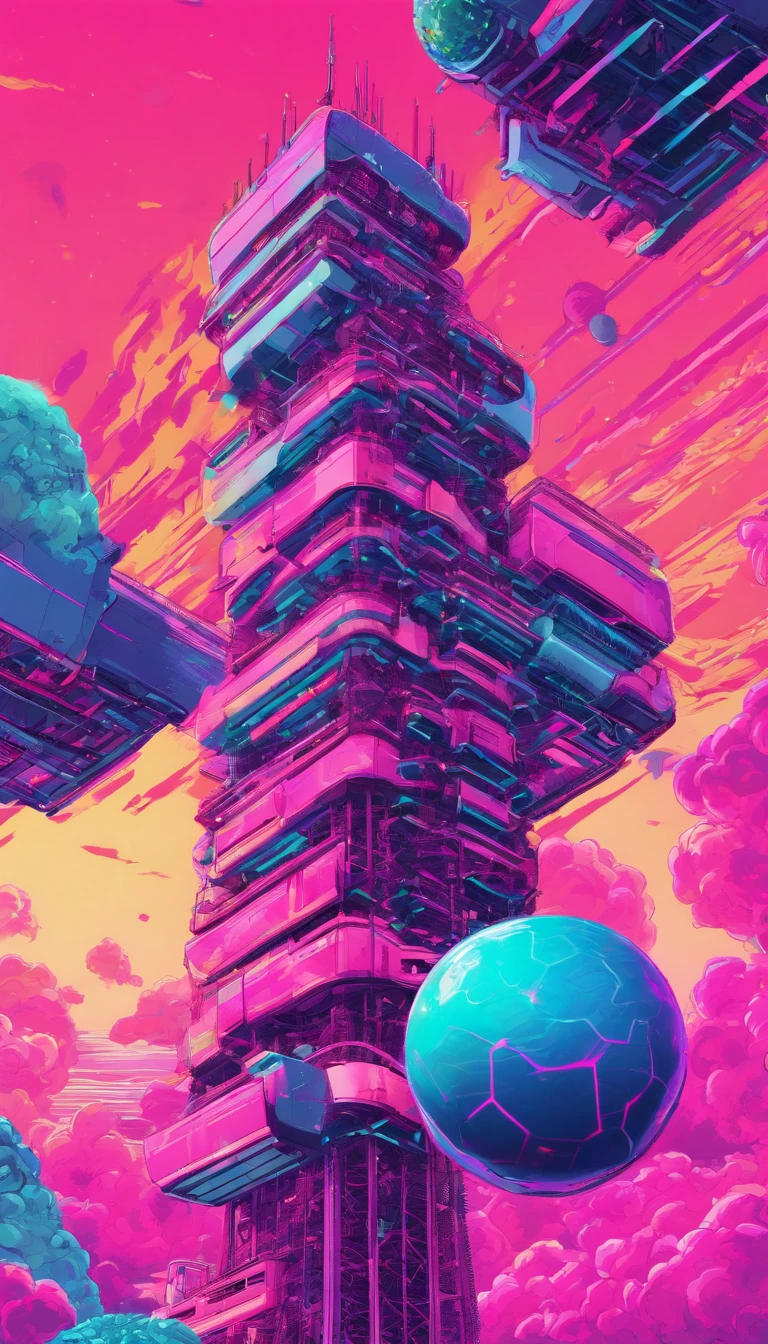 Orbital elevator looking up from the surface of the earth