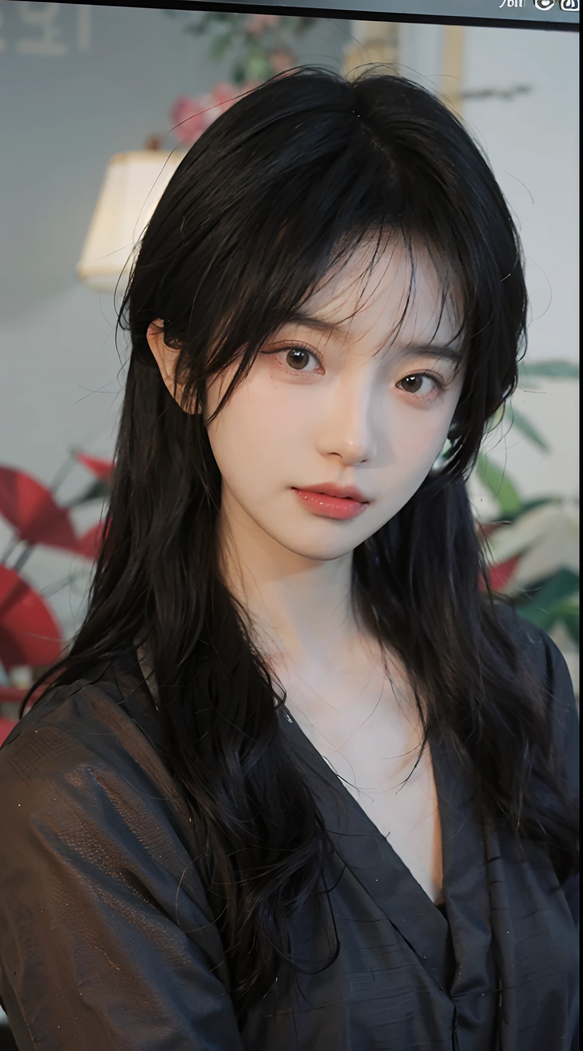 best qualtiy，tmasterpiece，超高分辨率，（realisticlying：1.4），a close up of a woman with long black hair wearing a black dress, Cai Xukun, gorgeous chinese models, Gorgeous young Korean woman, beautiful Korean women, yanjun cheng, Xianxia, full-body xianxia, xintong chen, ruan jia beautiful!, Beautiful young Korean woman, xision wu, Inspired by Huang Ji, gongbi