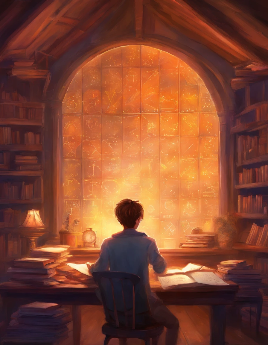 AGER IN HIS DIMLY LIT ROOM STUDYING MATH BY CANDLELIGHT DREAMING OF A BRIGHT FUTURE