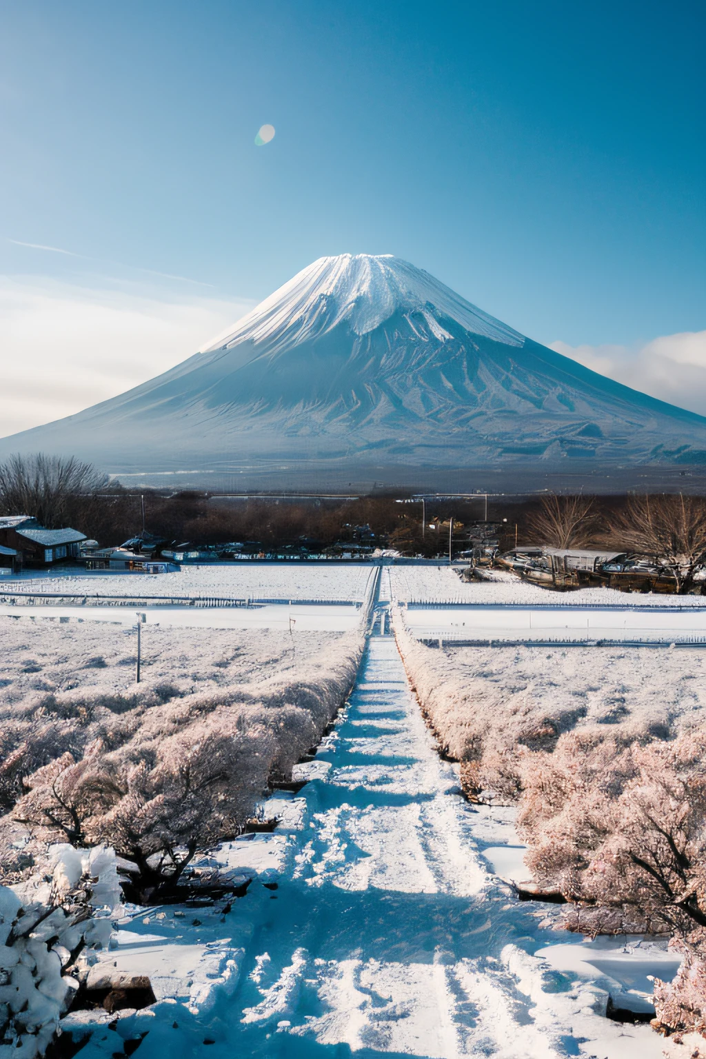 Landscape Photography, Sunnyday, snowscape,8K UHD, High quality, Film grain,Winters,sakurajima,Kagoshima,