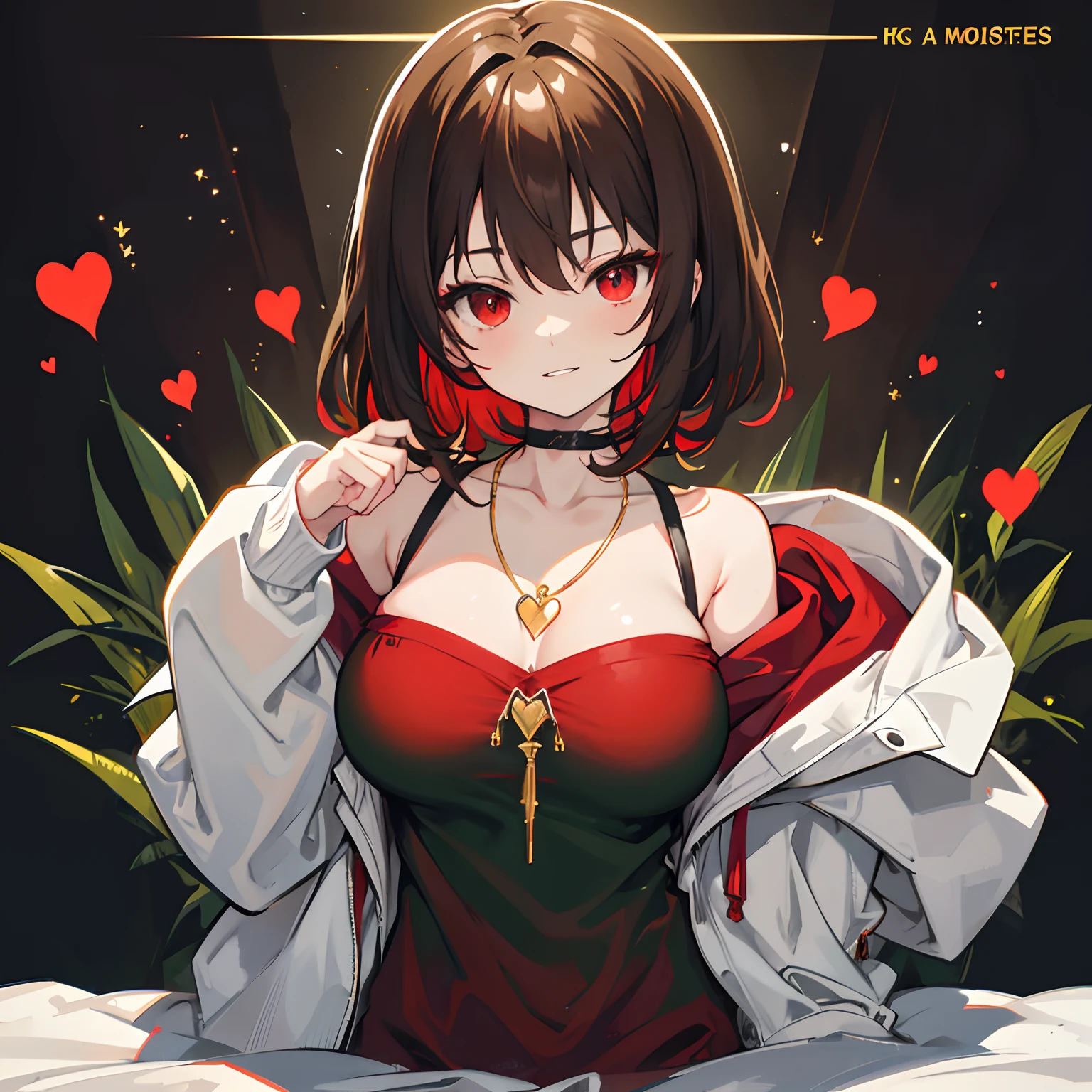 undertale,chara,solo person,Lone wolf,shadowy,Grinning,red - eyed,Sick,morden,Cold-blooded killer,Green hood,Green sweater,brown shorts,daggers,stocklings,Full body standing painting,with short brown hair,Be red in the face,Hand repair,the detail,k hd,Gold love heart necklace,Close to the original,illustration,CG,anime big breast,quadratic element(Optimal image quality,tmasterpiece,sexual appetite)