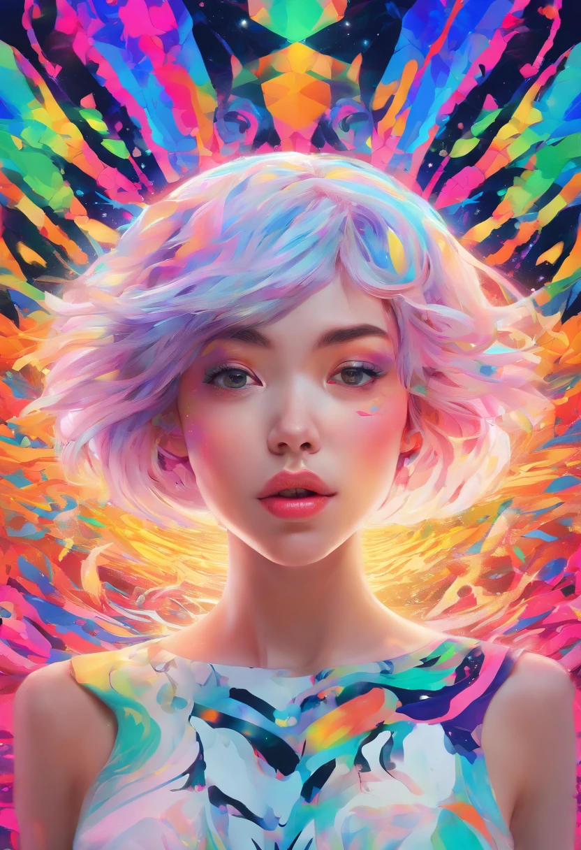 ((top-quality, 8K)), (Realistic), (Face Focus: 1.1), (white and black: 1.3), Kawaii Girl, short-hair,
Hair fluttering in the wind, Facing to the side, Look up at your face, Eyes closed, (Sleeveless: 1.1)、Skirt, D Cup Breasts,