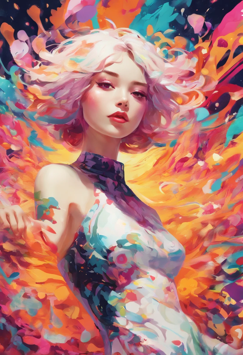 ((top-quality, 8K)), (Realistic), (Face Focus: 1.1), (white and black: 1.3), Kawaii Girl, short-hair,
Hair fluttering in the wind, Facing to the side, Look up at your face, Eyes closed, (Sleeveless: 1.1)、Skirt, D Cup Breasts,
