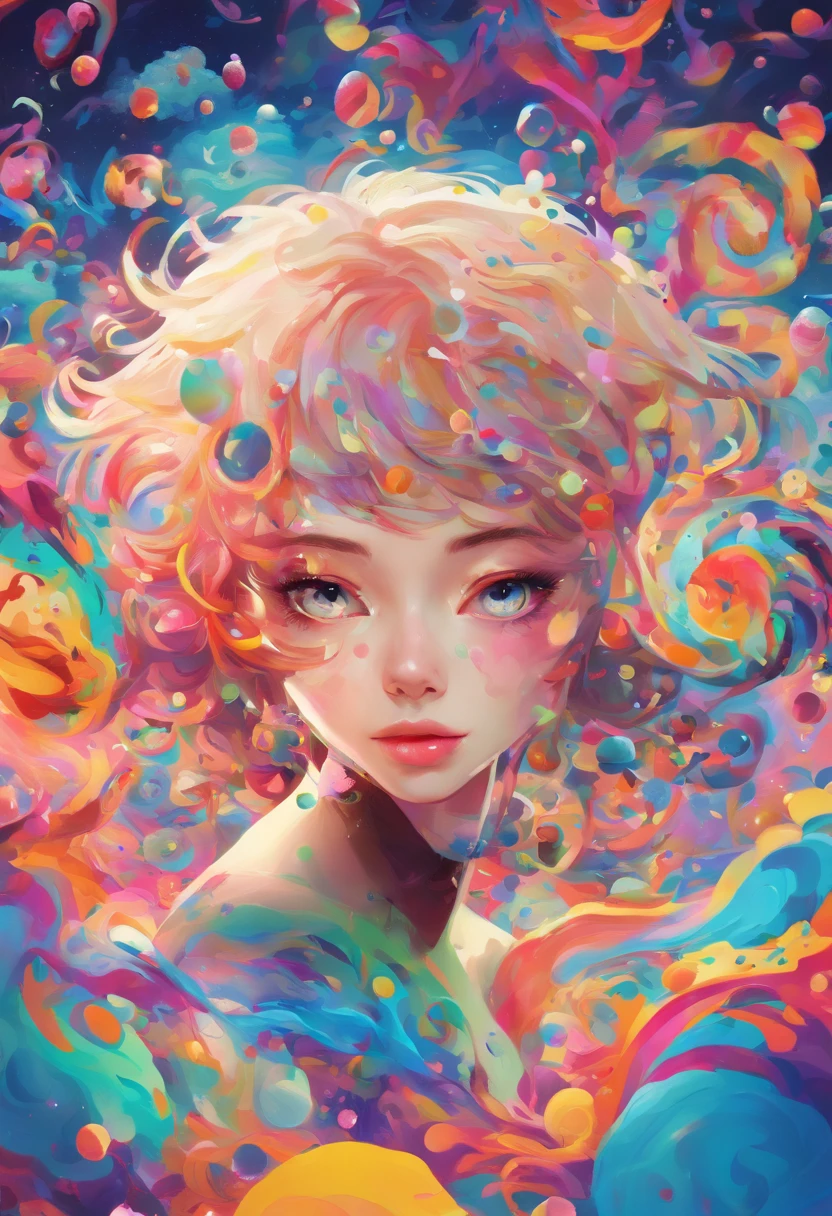 ((top-quality, 8K)), (Realistic), (Face Focus: 1.1), (white and black: 1.3), Kawaii Girl, short-hair, 
Hair fluttering in the wind, Facing to the side, Look up at your face, Eyes closed, (Sleeveless: 1.1)、Skirt, D Cup Breasts,Countless soap bubbles