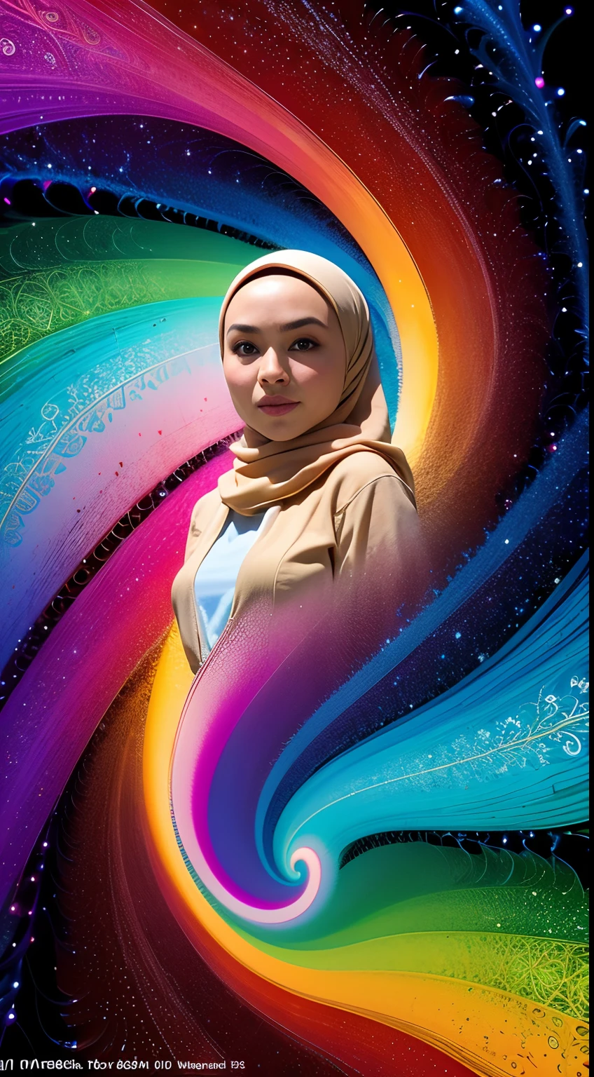 (masterpiece, top quality, best quality, official art, beautiful and aesthetic:1.2), (1 malay girl in hijab), extreme detailed,(fractal art:1.3),colorful,highest detailed