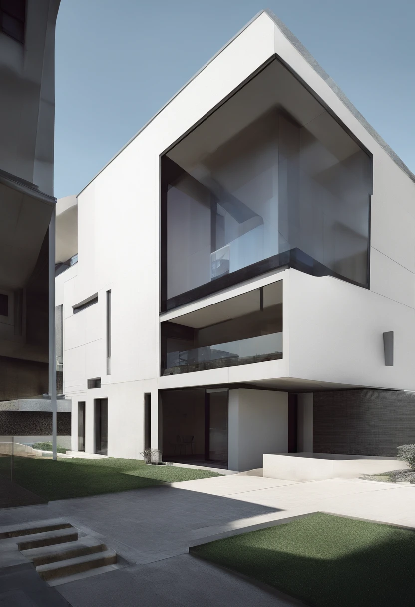 architecture moderne, rue, le corbusier, futuriste