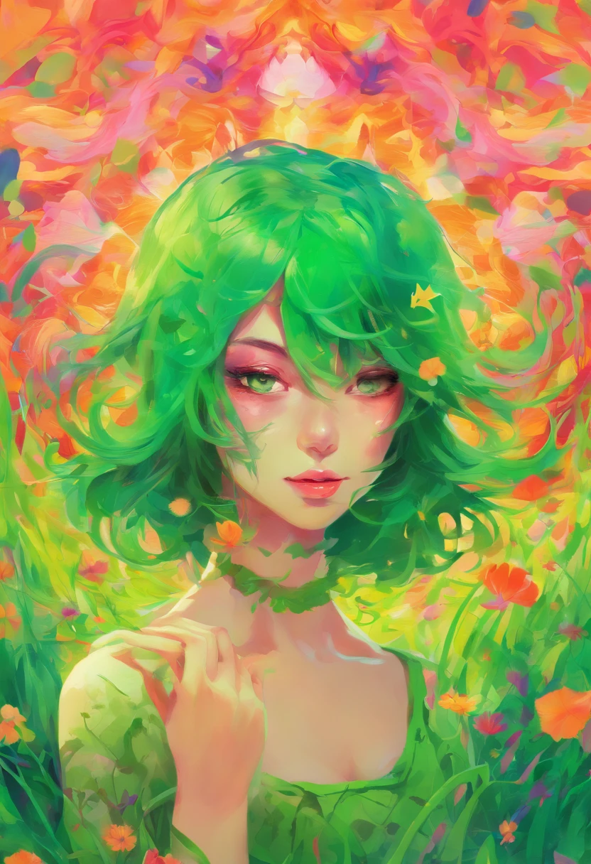 ((top-quality, 8K)), (Realistic), (Face Focus: 1.1), (green grass: 1.3), Kawaii Girl, short-hair,
Hair fluttering in the wind, Facing to the side, Look up at your face, Eyes closed, (Sleeveless: 1.1)、Skirt, D Cup Breasts,Countless petals