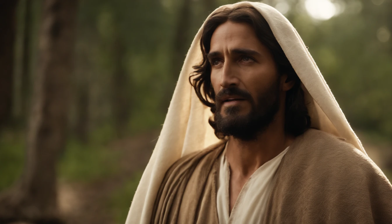 jesus cristo caminhando pela estrada, some disciples go with him, um homem quer conversando com jesus