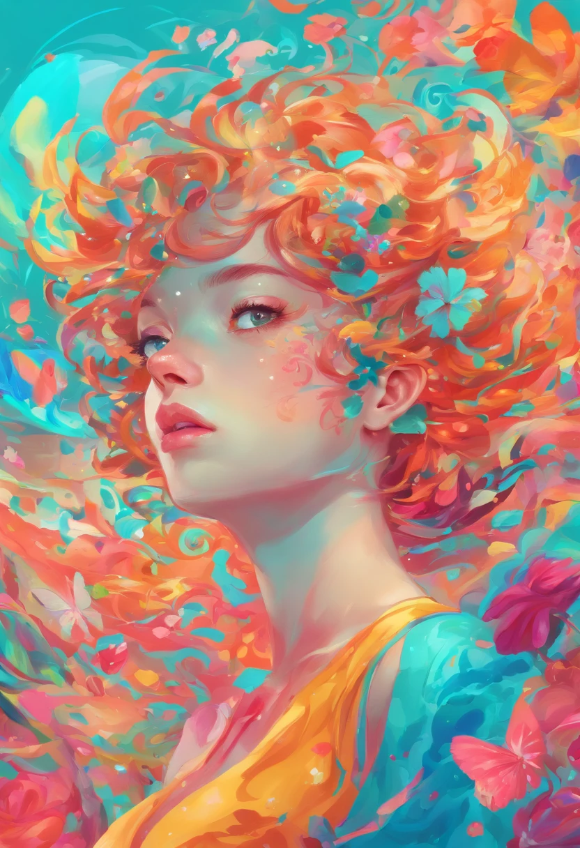 ((top-quality, 8K)), (Realistic), (Face Focus: 1.1), (cyan colors: 1.3), Kawaii Girl, short-hair,
Hair fluttering in the wind, Facing to the side, Look up at your face, Eyes closed, (Sleeveless: 1.1)、Skirt, D Cup Breasts,Countless petals are falling